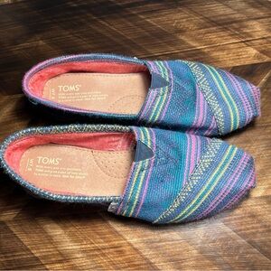 TOMS Classic Alpargata Slip On Boho Multicolor Textile Flats Women’s 7.5W